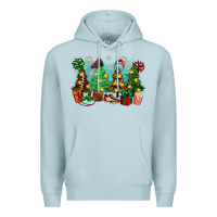 Blue Mist christmas trees with football Premium Hoodie - Zillion Design Studio