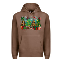 Chestnut christmas trees with football Premium Hoodie - Zillion Design Studio