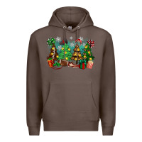 Coffee christmas trees with football Premium Hoodie - Zillion Design Studio