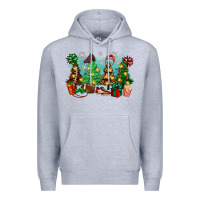 Heather Grey christmas trees with football Premium Hoodie - Zillion Design Studio