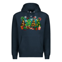 Navy christmas trees with football Premium Hoodie - Zillion Design Studio
