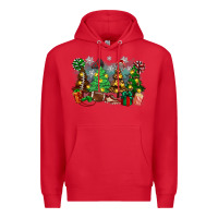 Red christmas trees with football Premium Hoodie - Zillion Design Studio
