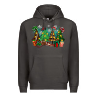 Smoke christmas trees with football Premium Hoodie - Zillion Design Studio