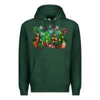 Sports Green christmas trees with football Premium Hoodie - Zillion Design Studio