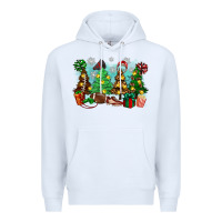 White christmas trees with football Premium Hoodie - Zillion Design Studio