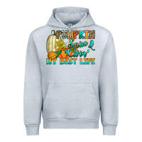 Heather Grey Pumpkin spice and livin' my best life Urban Hoodie - RanaPortraitStore