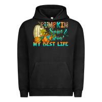 Pigment Black Pumpkin spice and livin' my best life Urban Hoodie - RanaPortraitStore