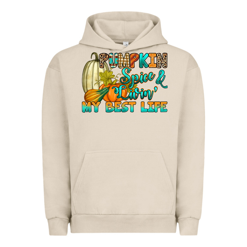 Pumpkin Spice And Livin' My Best Life Urban Hoodie by RanaPortraitStore | Teevron