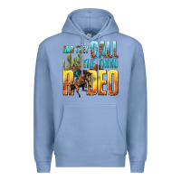 Colony Blue and they call the thing rodeo Premium Hoodie - texasbilliewilder
