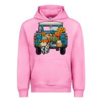 Fuchsia Pink Fall Pumpkin Farm Truck Urban Hoodie - RanaPortraitStore