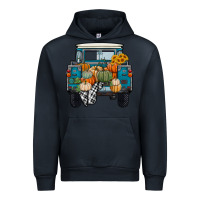 Navy Fall Pumpkin Farm Truck Urban Hoodie - RanaPortraitStore