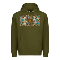 Army Green western sunflower and gemstone license plate Premium Hoodie - RanaPortraitStore