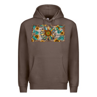 Coffee western sunflower and gemstone license plate Premium Hoodie - RanaPortraitStore