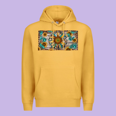 Premium Hoodie western sunflower and gemstone license plate