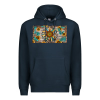 Navy western sunflower and gemstone license plate Premium Hoodie - RanaPortraitStore