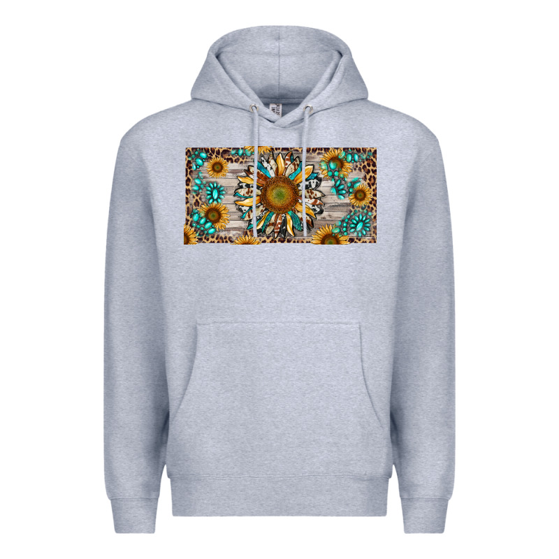 Western Sunflower And Gemstone License Plate Premium Hoodie by RanaPortraitStore | Teevron
