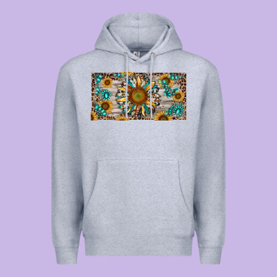Premium Hoodie western sunflower and gemstone license plate