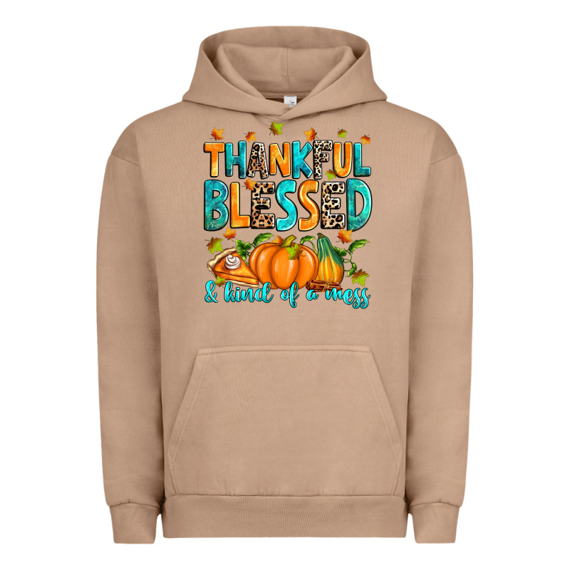Thankful Blessed And Kind Of A Mess Urban Hoodie by RanaPortraitStore | Teevron