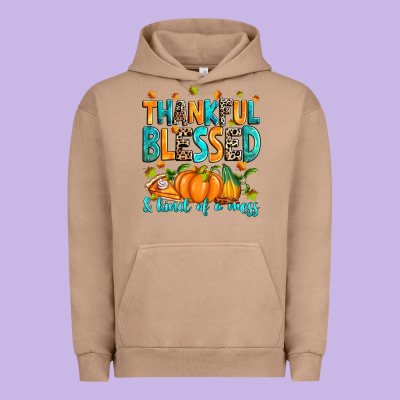 Thankful Blessed And Kind Of A Mess Urban Hoodie Designed By Ranaportraitstore