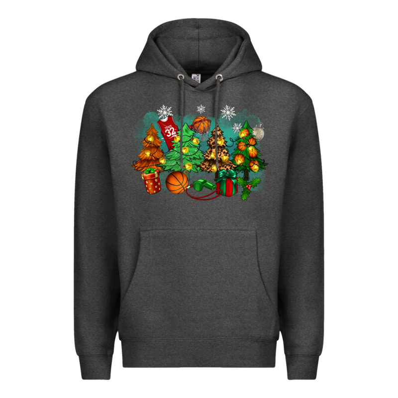 Christmas Trees With Basketball Premium Hoodie by Zillion Design Studio | Teevron