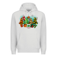 Dove Grey christmas trees with basketball Premium Hoodie - Zillion Design Studio