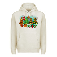 Oatmeal Heather christmas trees with basketball Premium Hoodie - Zillion Design Studio