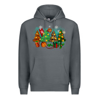 Rock christmas trees with basketball Premium Hoodie - Zillion Design Studio