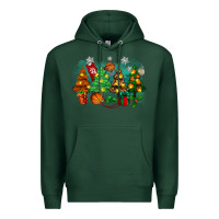 Sports Green christmas trees with basketball Premium Hoodie - Zillion Design Studio