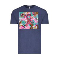 Vintage Denim Breast Cancer Ribbon Stethoscope Vintage Tee - Artiststas
