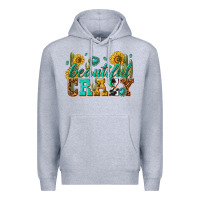 Heather Grey beautiful crazy Premium Hoodie - texasbilliewilder
