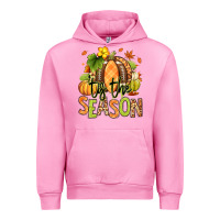 Fuchsia Pink Tis' the season Fall American Football Urban Hoodie - RanaPortraitStore