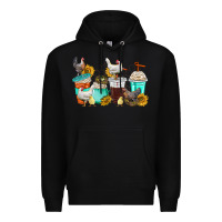 Black chicken coffee cups Premium Hoodie - texasbilliewilder