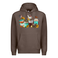 Coffee chicken coffee cups Premium Hoodie - texasbilliewilder