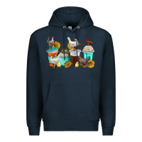 Navy chicken coffee cups Premium Hoodie - texasbilliewilder