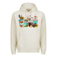 Oatmeal Heather chicken coffee cups Premium Hoodie - texasbilliewilder