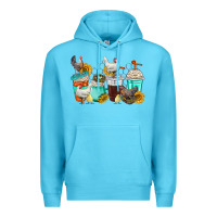 Ocean Blue chicken coffee cups Premium Hoodie - texasbilliewilder
