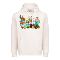 Pale Pink chicken coffee cups Premium Hoodie - texasbilliewilder