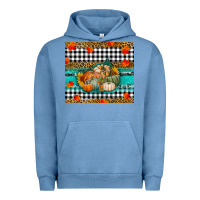 Pigment Pebble Blue Fall Pumpkins Urban Hoodie - RanaPortraitStore