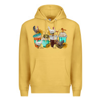 Antique Gold chicken coffee cups Premium Hoodie - texasbilliewilder