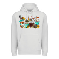 Dove Grey chicken coffee cups Premium Hoodie - texasbilliewilder