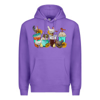 Purple chicken coffee cups Premium Hoodie - texasbilliewilder