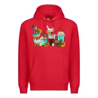 Red chicken coffee cups Premium Hoodie - texasbilliewilder