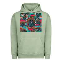 Pigment Oil Green Thanksgiving Turkey Urban Hoodie - RanaPortraitStore