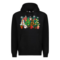 Black christmas trees with baseball Premium Hoodie - Zillion Design Studio