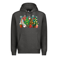 Charcoal Heather christmas trees with baseball Premium Hoodie - Zillion Design Studio
