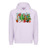 Lilac christmas trees with baseball Premium Hoodie - Zillion Design Studio
