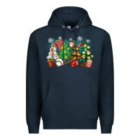 Navy christmas trees with baseball Premium Hoodie - Zillion Design Studio