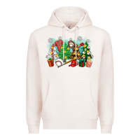 Pale Pink christmas trees with baseball Premium Hoodie - Zillion Design Studio