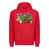 Red christmas trees with baseball Premium Hoodie - Zillion Design Studio