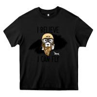 Black I Beleive I Can Fly, Dog, Heavy Core Tee - Bettercallsaul